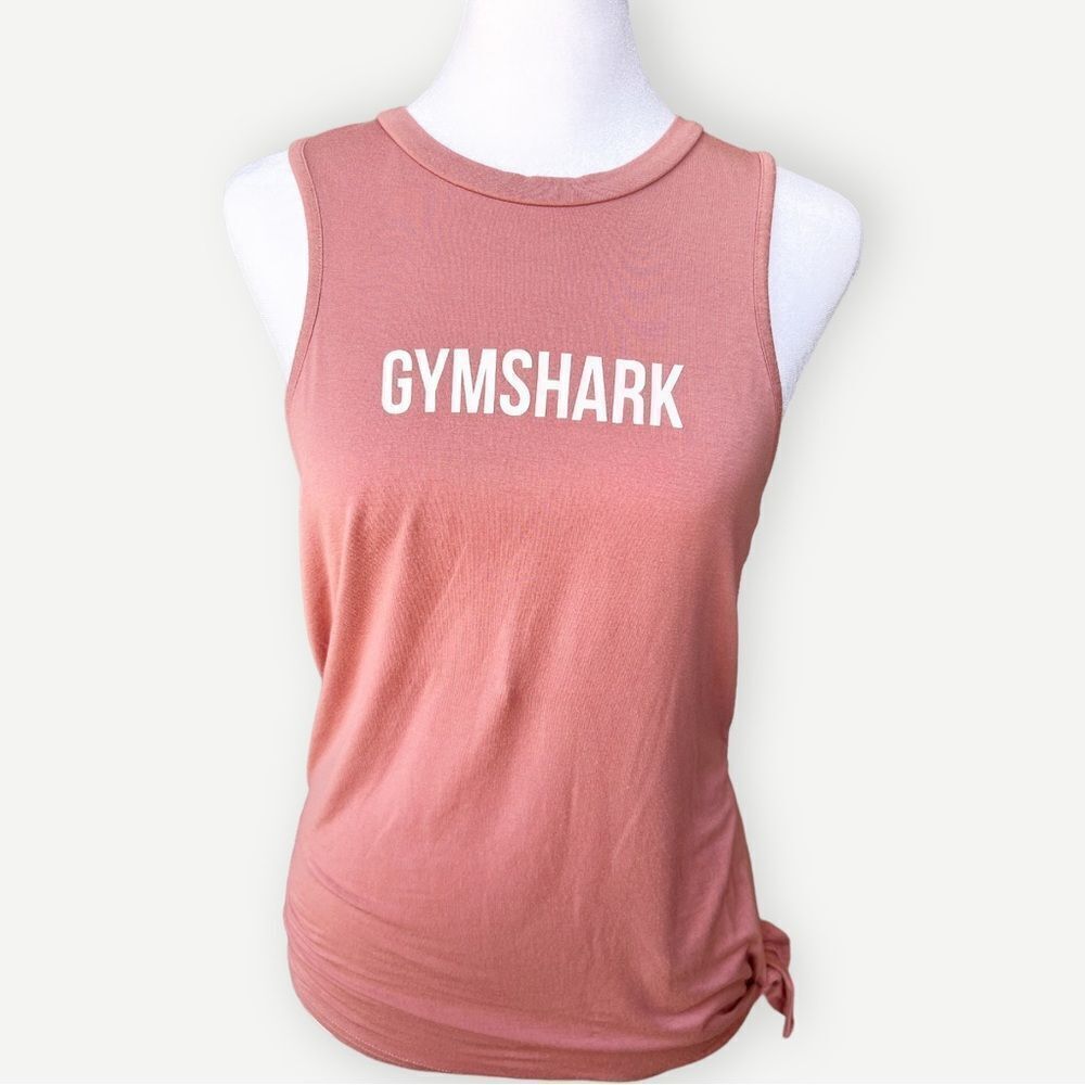 Gymshark Sleeveless Racerback Flowy Logo Stretchy Side Tie Tank Top. Tee. Small.